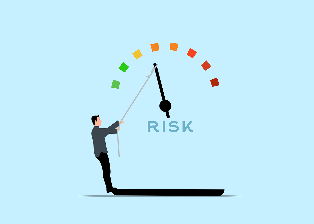 Human Risk Management A man pulling down risks.